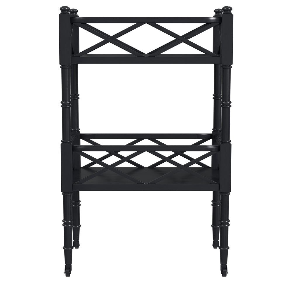 Butler Specialty Company - Foster 19 in. W Rectangular Wood 2 Tier Bar Cart, Black - 1565111