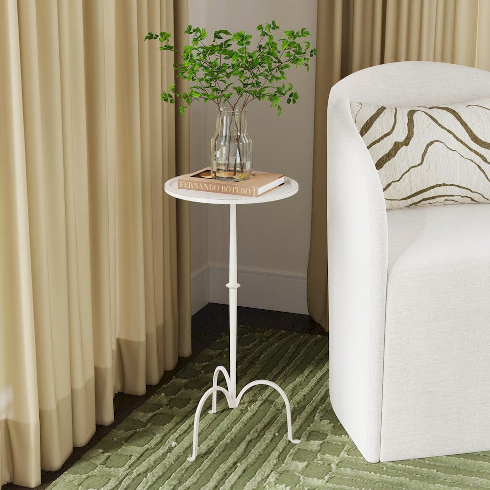 Butler Specialty Company - Founders Griege 11.5 in. W Round Iron Pedestal Side Table, Gray/White - 3316025 view 7