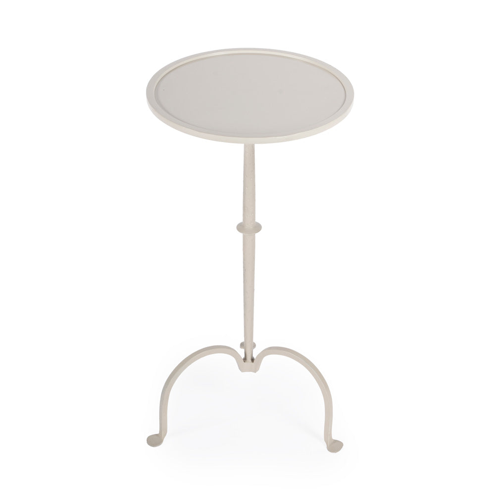 Butler Specialty Company - Founders Griege 11.5 in. W Round Iron Pedestal Side Table, Gray/White - 3316025