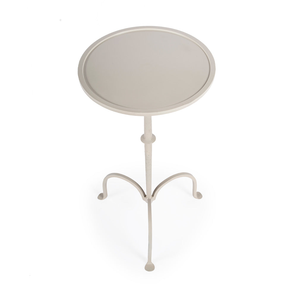 Butler Specialty Company - Founders Griege 11.5 in. W Round Iron Pedestal Side Table, Gray/White - 3316025