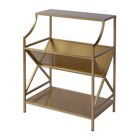 Butler Specialty Company - Franklin 24 in. W x 31.5 in. H Rectangular Iron 2 Tier Bookshelf, Gold - 5967330 View 1