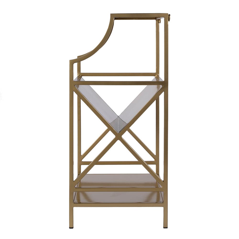 Butler Specialty Company - Franklin 24 in. W x 31.5 in. H Rectangular Iron 2 Tier Bookshelf, Gold - 5967330 View 3