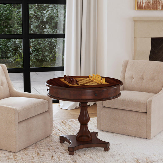 Butler Specialty Company - Fredrik 34 in. W Round Wood Game Table, Medium Brown - 5718011