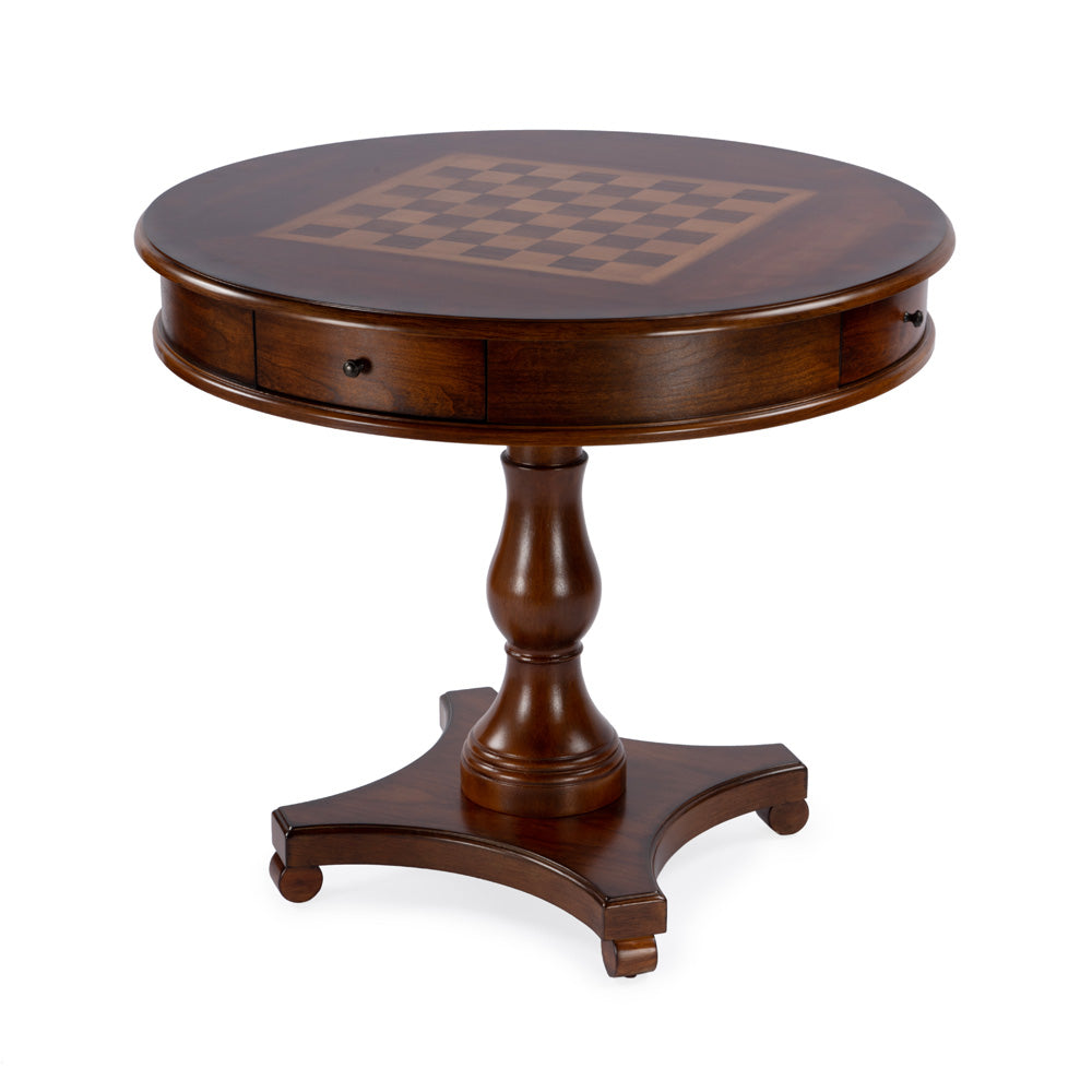 Butler Specialty Company - Fredrik 34 in. W Round Wood Game Table, Medium Brown - 5718011