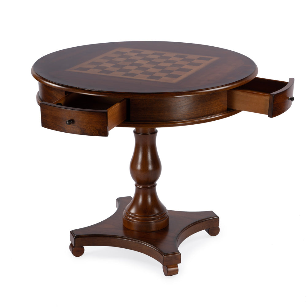 Butler Specialty Company - Fredrik 34 in. W Round Wood Game Table, Medium Brown - 5718011