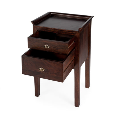Butler Specialty Company - Gabriel 18 in. W Rectangular Wood 2 Drawer Side Table, Dark Brown - 1840290