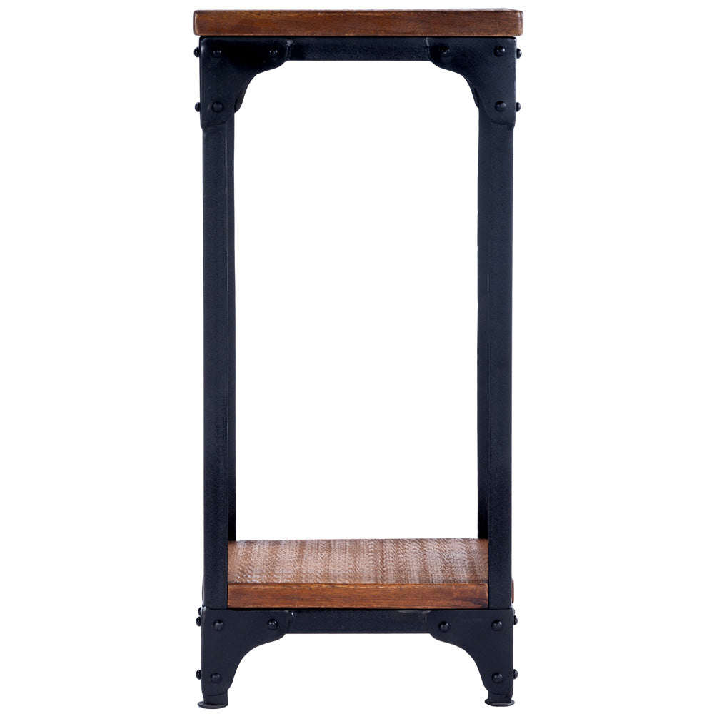 Butler Specialty Company - Gandolph 29 in. H Rectangular Metal & Wood Industrial Chic Pedestal Stand, Medium Brown - 2874120