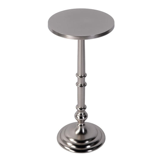 Butler Specialty Company - Garland 10 in W Round All Metal Pedestal Base End Table  - Silver - 5927220 view 1