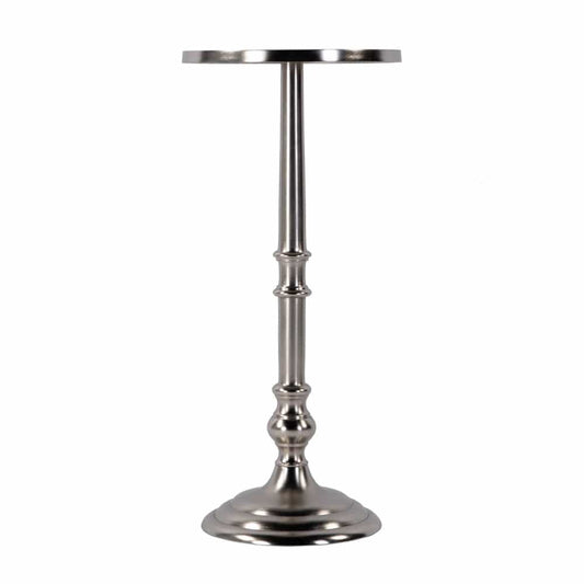 Butler Specialty Company - Garland 10 in W Round All Metal Pedestal Base End Table  - Silver - 5927220 view 2