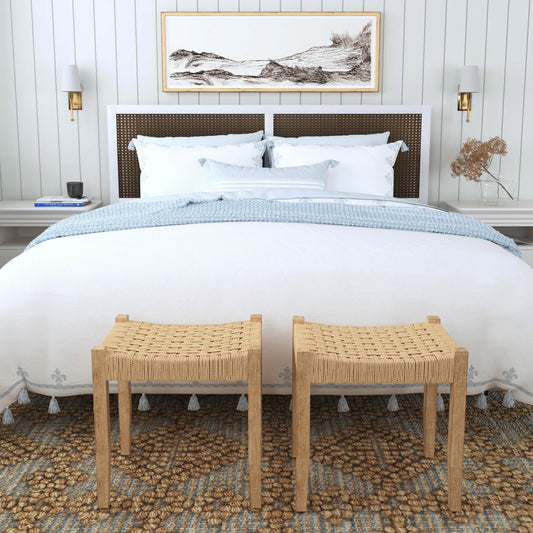 Butler Specialty Company - Garner 19.5 in. W Rectangular Woven Jute Accent Stool, Natural - 4269312