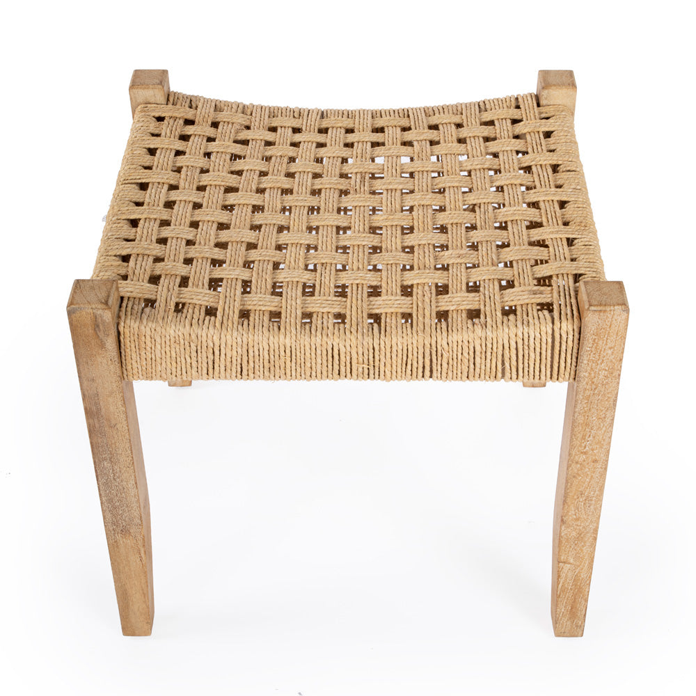 Butler Specialty Company - Garner 19.5 in. W Rectangular Woven Jute Accent Stool, Natural - 4269312
