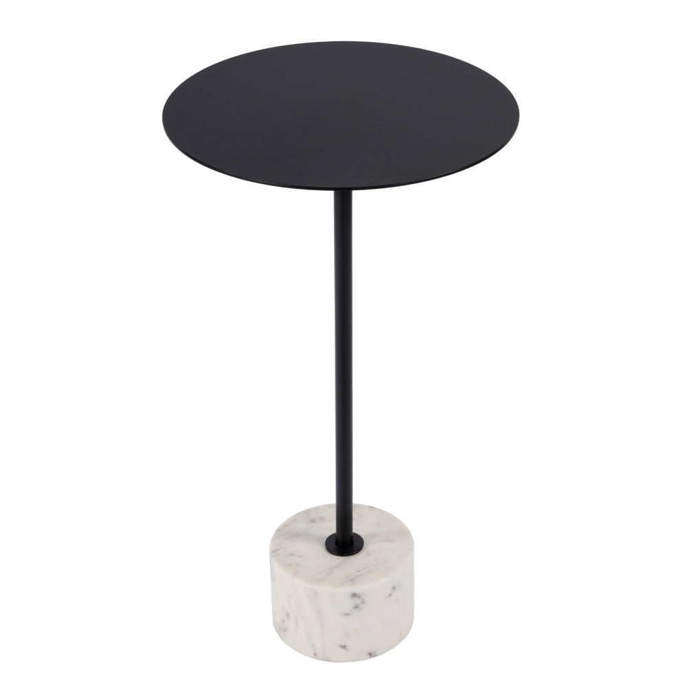 Butler Specialty Company - Garrett 13.75 in. W Round Iron and Marble Side Table, Black and White - 5822025 view 1