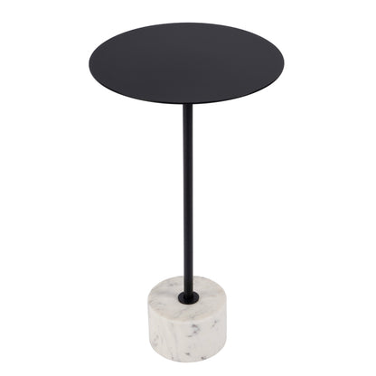 Butler Specialty Company - Garrett 13.75 in. W Round Iron and Marble Side Table, Black and White - 5822025 view 1