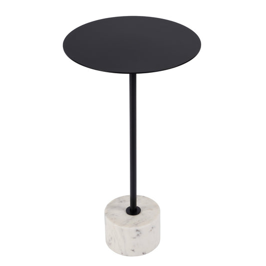 Butler Specialty Company - Garrett 13.75 in. W Round Iron and Marble Side Table, Black and White - 5822025 view 1