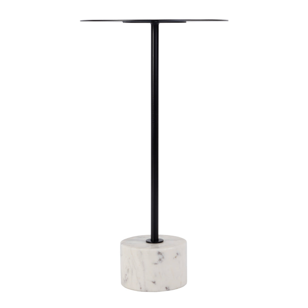 Butler Specialty Company - Garrett 13.75 in. W Round Iron and Marble Side Table, Black and White - 5822025 view 2
