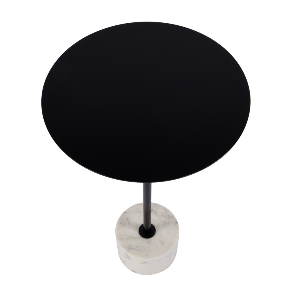 Butler Specialty Company - Garrett 13.75 in. W Round Iron and Marble Side Table, Black and White - 5822025 view 3