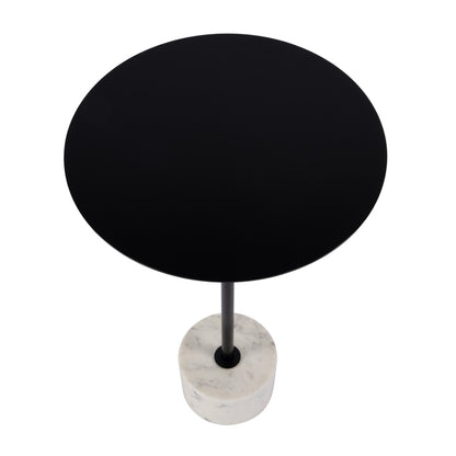 Butler Specialty Company - Garrett 13.75 in. W Round Iron and Marble Side Table, Black and White - 5822025 view 3