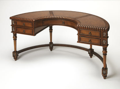 Butler Specialty Company - Connoisseur's - Geneva 60 in. W Demilune Wood 5 Drawer Desk, Dark Brown - 714090