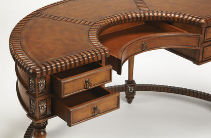 Butler Specialty Company - Connoisseur's - Geneva 60 in. W Demilune Wood 5 Drawer Desk, Dark Brown - 714090
