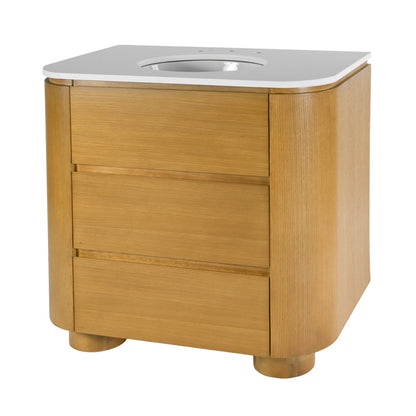 Butler Specialty Company - Genoa 36 in. W Rectangular Wood & Quartz 2 Drawer Single Sink Bathroom Vanity, Light Brown - 6271492 view 1