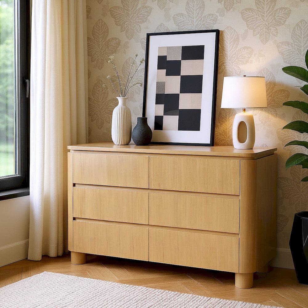 Butler Specialty Company - Genoa 60 in. W Rectangular Wood 6 Drawer Dresser, Light Brown - 6279492 view 5