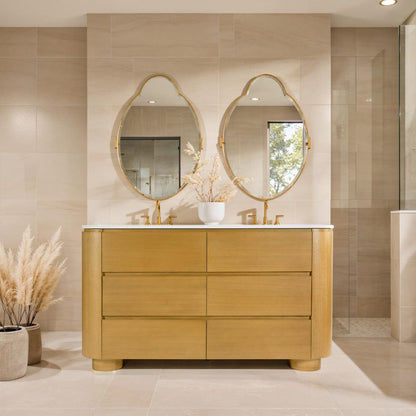 Butler Specialty Company - Genoa 60. in. W Rectangular Wood & Quartz 4 Drawer Double Sink Bathroom Vanity, Light Brown - 6273492 view 3