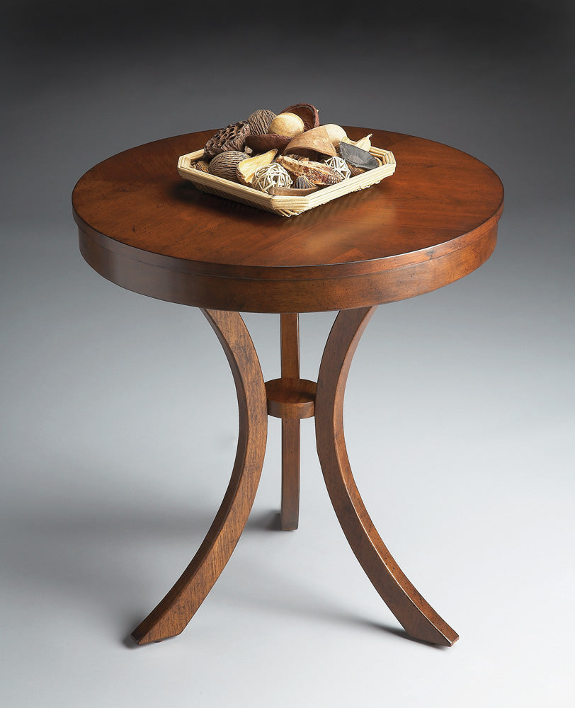 Butler Specialty Company - Gerard 24 in. W Round Wood Side Table, Medium Brown - 7007040