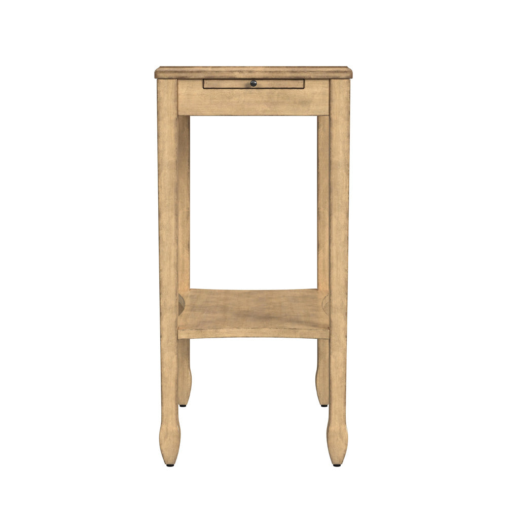 Butler Specialty Company - Gilbert 12 in. W Rectangular Wood End Table with Pull-Out Tray & Lower Shelf, Beige - 4107424