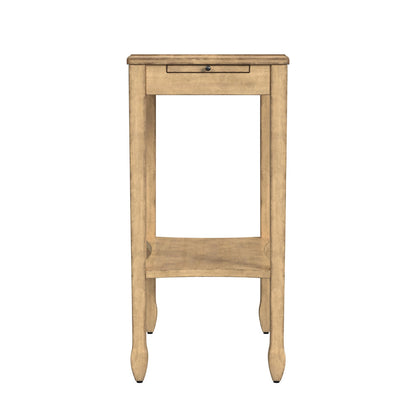 Butler Specialty Company - Gilbert 12 in. W Rectangular Wood End Table with Pull-Out Tray & Lower Shelf, Beige - 4107424