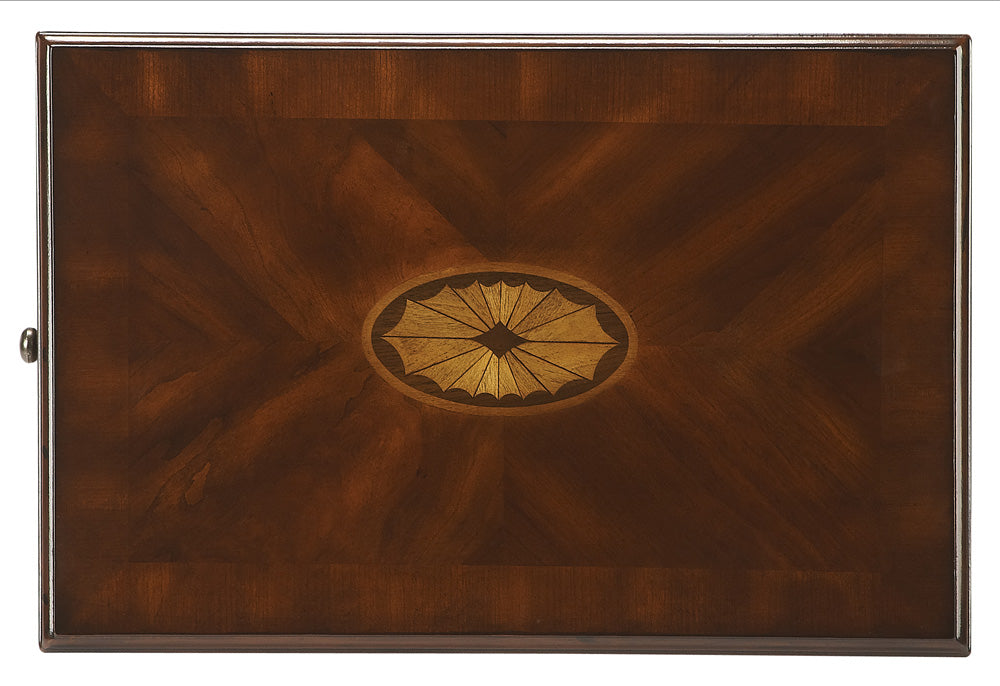 Butler Specialty Company - Gilbert 12 in. W Rectangular Wood End Table with Pull-Out Tray and Lower Shelf, Dark Brown - 4107024
