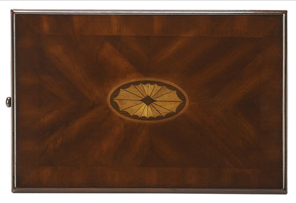 Butler Specialty Company - Gilbert 12 in. W Rectangular Wood End Table with Pull-Out Tray and Lower Shelf, Dark Brown - 4107024