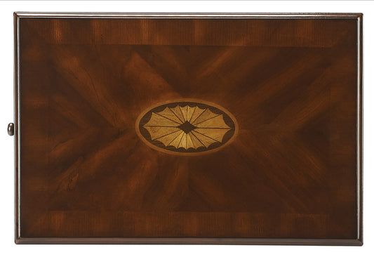 Butler Specialty Company - Gilbert 12 in. W Rectangular Wood End Table with Pull-Out Tray and Lower Shelf, Dark Brown - 4107024
