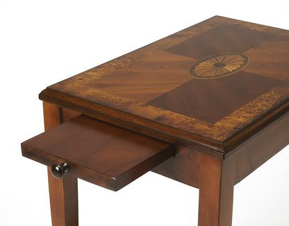 Butler Specialty Company - Gilbert 12 in. W Rectangular Wood End Table with Pull-Out Tray & Lower Shelf, Medium Brown - 4107101