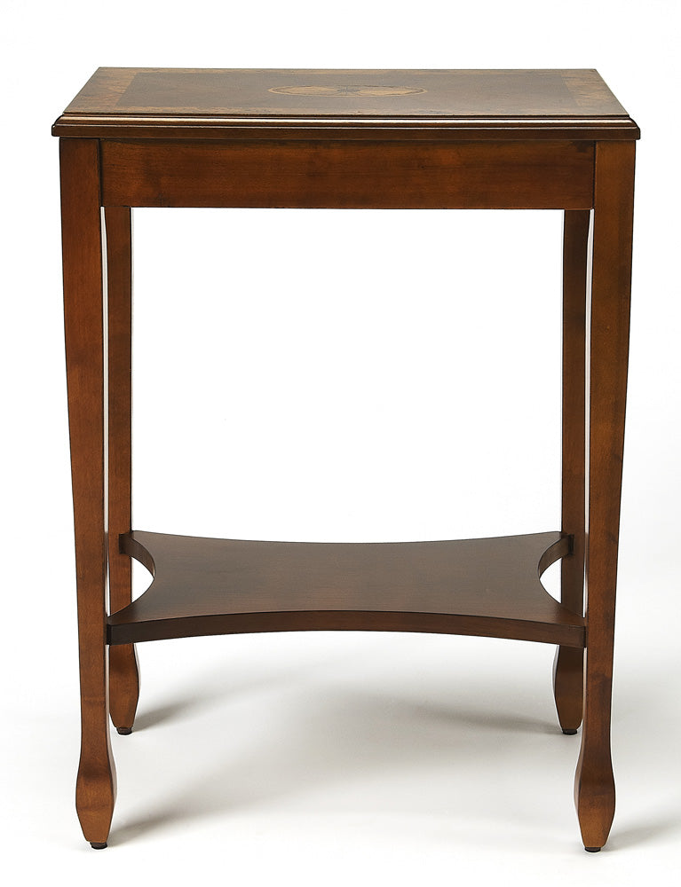 Butler Specialty Company - Gilbert 12 in. W Rectangular Wood End Table with Pull-Out Tray & Lower Shelf, Medium Brown - 4107101