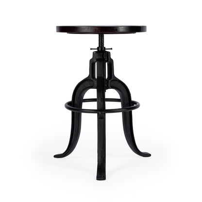 Butler Specialty Company - Gladney Round Iron & Wood Adjustable Height Swivel Bar Stool, Multi-Color - 2049025