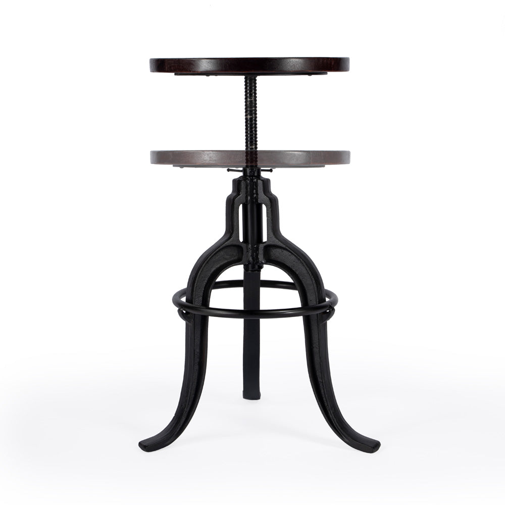 Butler Specialty Company - Gladney Round Iron & Wood Adjustable Height Swivel Bar Stool, Multi-Color - 2049025