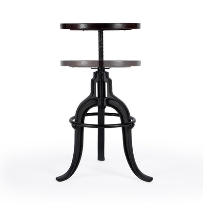 Butler Specialty Company - Gladney Round Iron & Wood Adjustable Height Swivel Bar Stool, Multi-Color - 2049025
