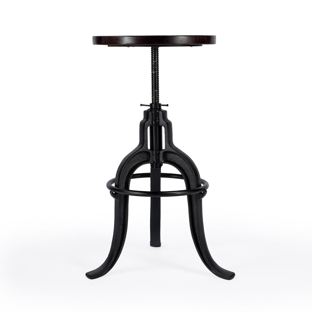 Butler Specialty Company - Gladney Round Iron & Wood Adjustable Height Swivel Bar Stool, Multi-Color - 2049025