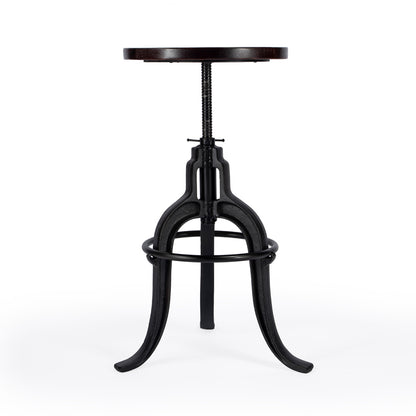 Butler Specialty Company - Gladney Round Iron & Wood Adjustable Height Swivel Bar Stool, Multi-Color - 2049025