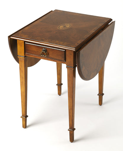 Butler Specialty Company - Glenview 19 in. W Rectangular Wood 1 Drawer Pembroke Side Table, Medium Brown - 1576101