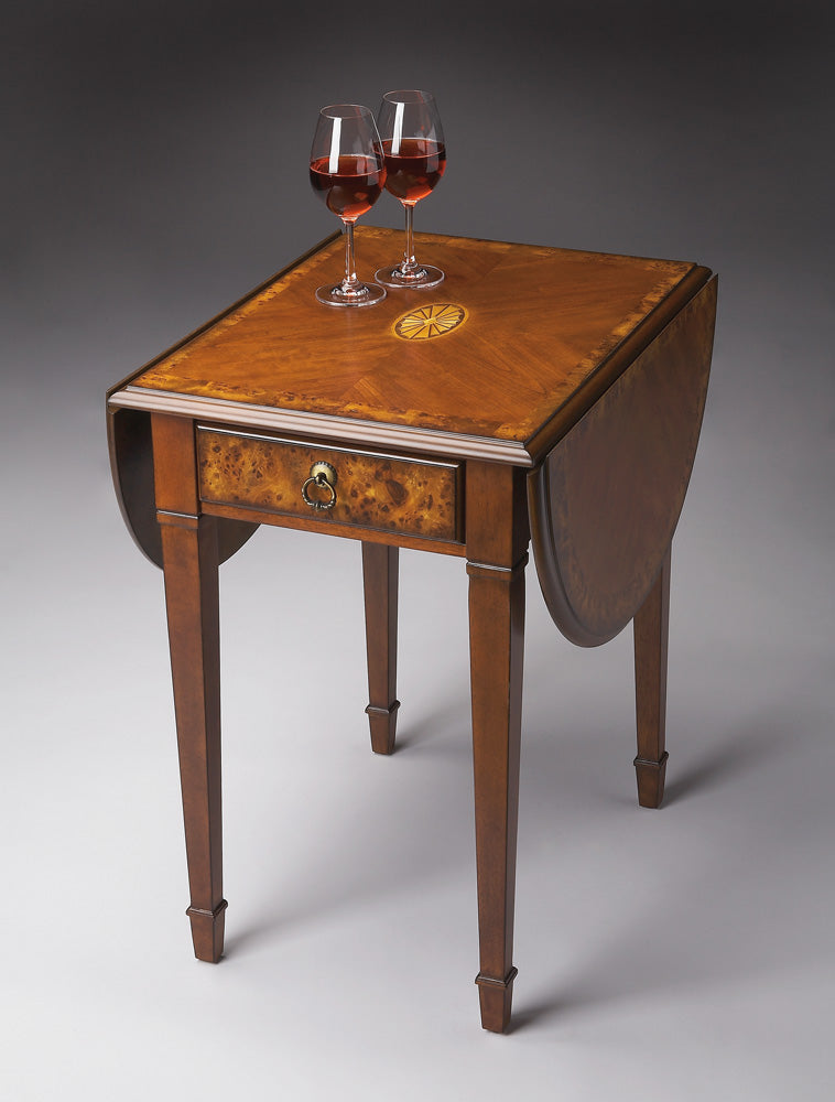 Butler Specialty Company - Glenview 19 in. W Rectangular Wood 1 Drawer Pembroke Side Table, Medium Brown - 1576101
