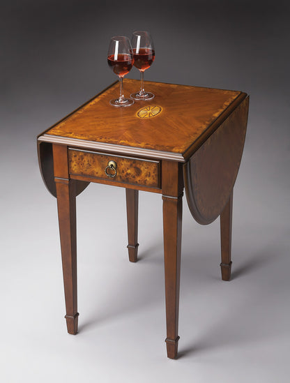 Butler Specialty Company - Glenview 19 in. W Rectangular Wood 1 Drawer Pembroke Side Table, Medium Brown - 1576101