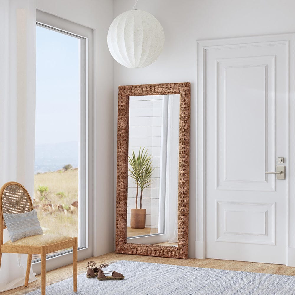 Butler Specialty Company - Gloucester Woven Water Hyacinth Floor Mirror, Brown - 9768476 View 4