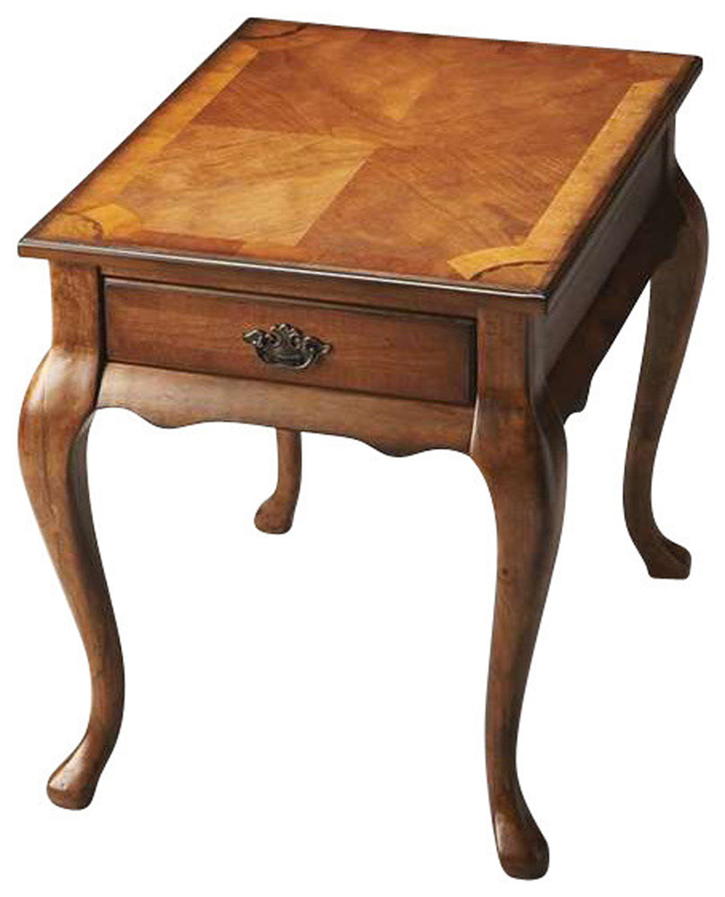 Butler Specialty Company - Grace 21 in. W Rectangular Wood 1 Drawer End Table, Medium Brown - 3022101