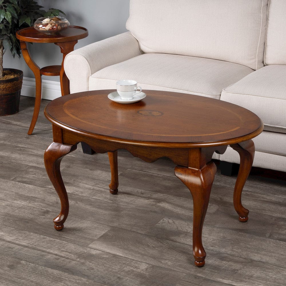 Butler Specialty Company - Grace 38 in. W Oval Wood 4 Leg Coffee Table, Medium Brown - 3012101 view 6