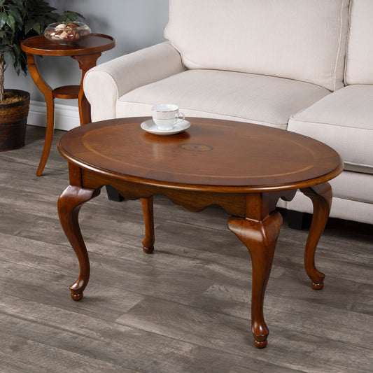 Butler Specialty Company - Grace 38 in. W Oval Wood 4 Leg Coffee Table, Medium Brown - 3012101