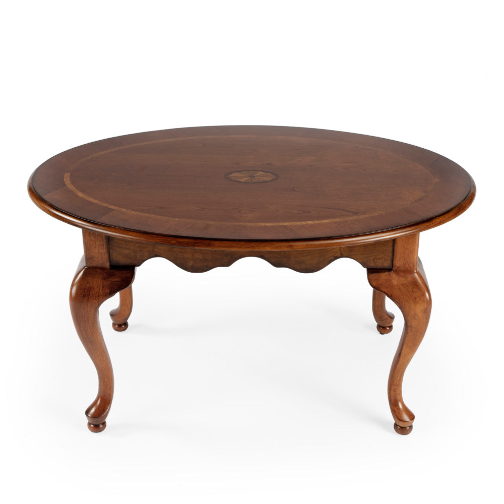 Butler Specialty Company - Grace 38 in. W Oval Wood 4 Leg Coffee Table, Medium Brown - 3012101