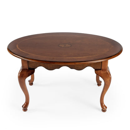 Butler Specialty Company - Grace 38 in. W Oval Wood 4 Leg Coffee Table, Medium Brown - 3012101