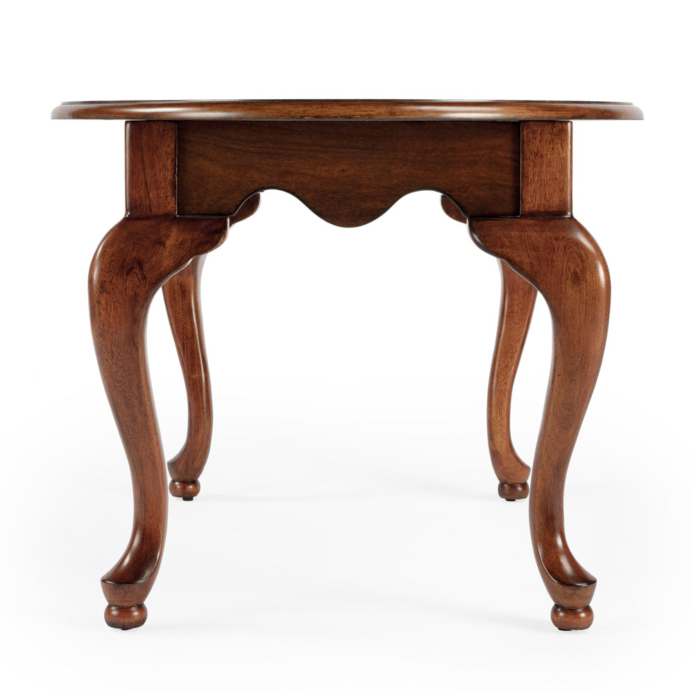 Butler Specialty Company - Grace 38 in. W Oval Wood 4 Leg Coffee Table, Medium Brown - 3012101