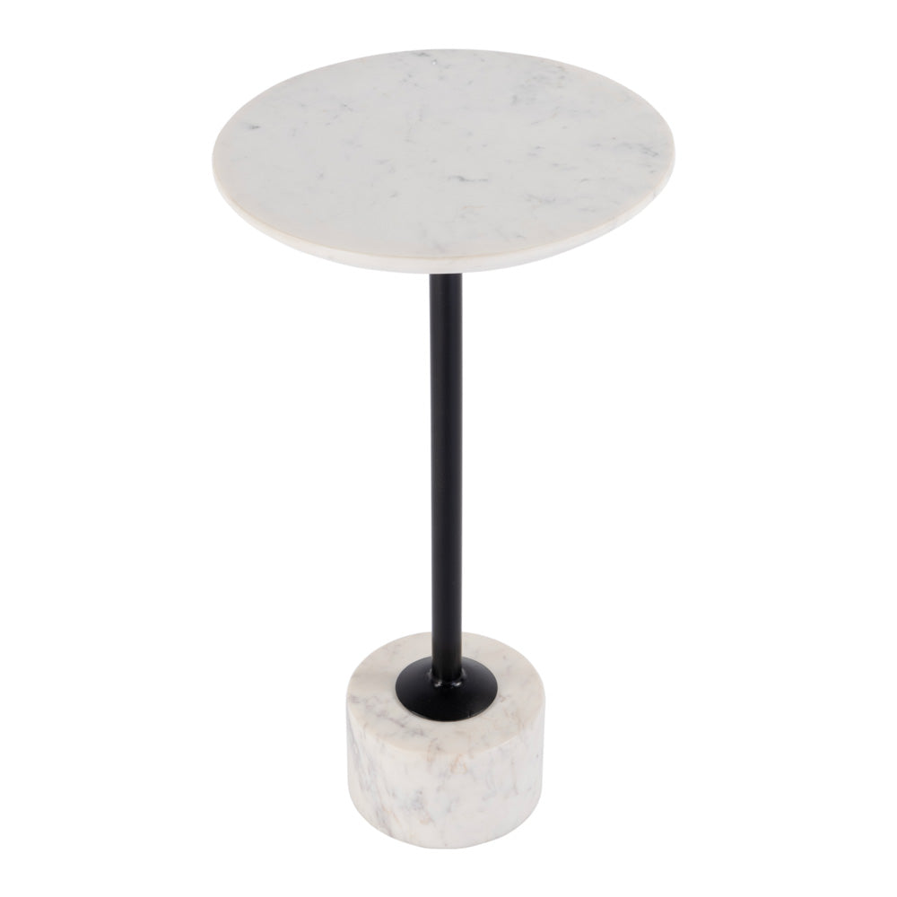 Butler Specialty Company - Graham 13 in. W Round Marble and Iron Side Table, Black and White - 5832389 view 1